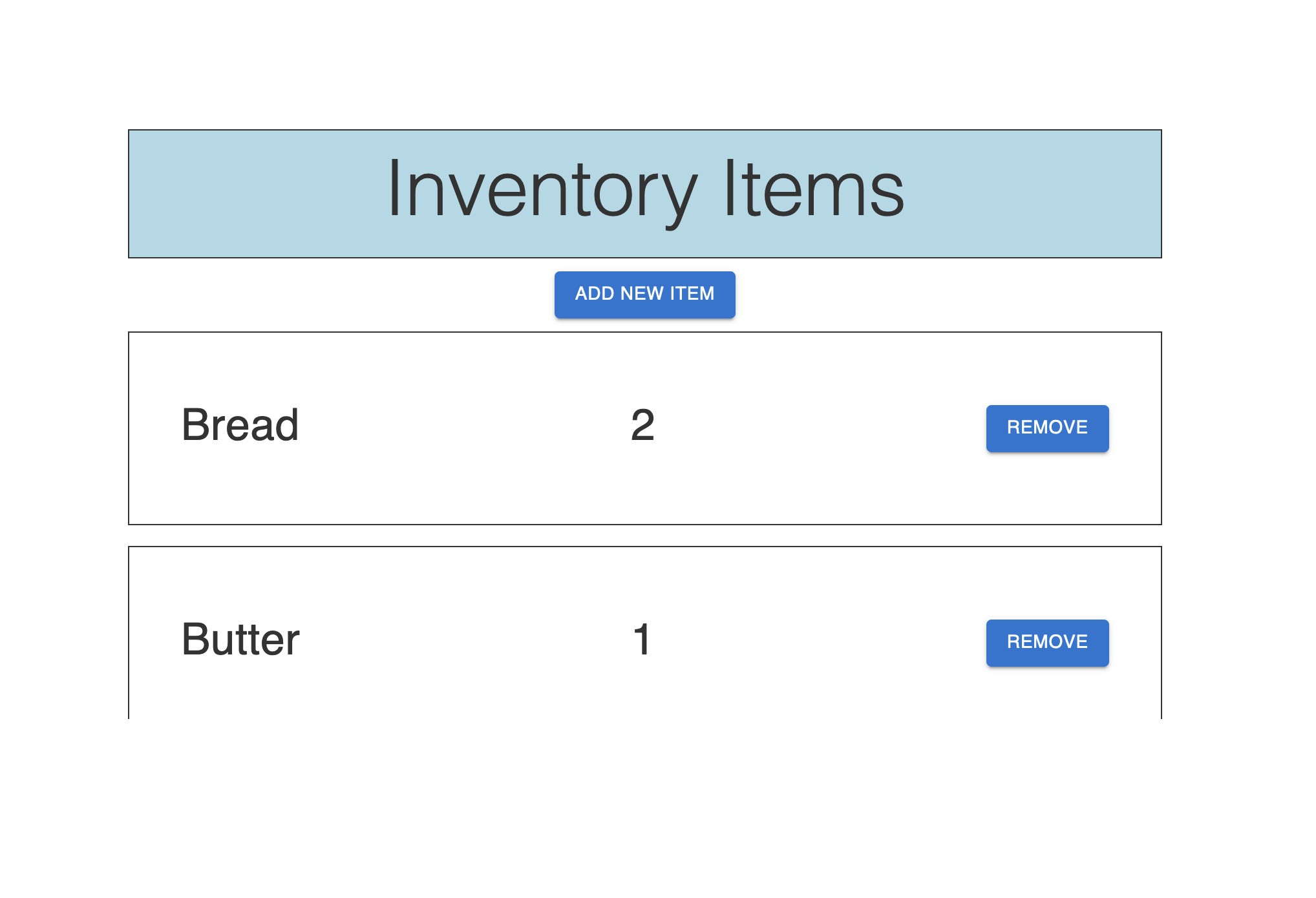 Inventory Tracker app screenshot